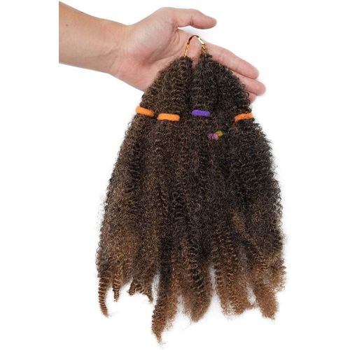 Tresses Afro Kinky Curly 11 Pouces Cheveux Synthétiques Marley Braid Jerry Curls Extensions De Cheveux Au Crochet Tressage Cheveux 3 Paquets Mélange Noir Café Brun