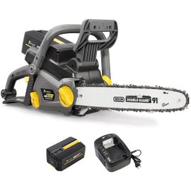 Tronçonneuse sans fil à batterie, 40 V, guide 16 pouces, GT ELEC + batterie 4 Ah + chargeur