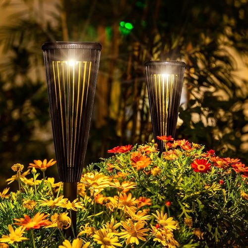 Ershi-Lot De 4 Lampes Solaires De Jardin À Led Étanches - Marche/Arrêt Automatique Intelligent - Pour Cour, Pelouse, Paysage, Pati[3