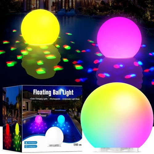 Ershi-2025 Dernier Lumière Piscine Rechargeable Avec Spectacle De Lumière Sous-Marine, Lampe Piscine Flottante Étanche Ip68, Éclai[1