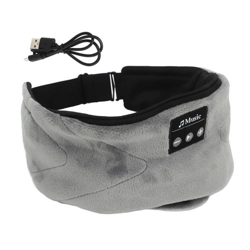 Cache-Yeux Bluetooth Avec 20 Chansons A Bruit Blanc, 4 Musiques Pour Dormir, Occultant La Lumiere, Pour Homme Et Femme, Cadeau Gris
