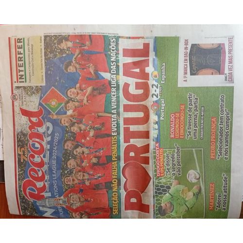 Journal Portuguais Record Du 9/06/2025 Victoire Du Portugal En Ligue Des Nations