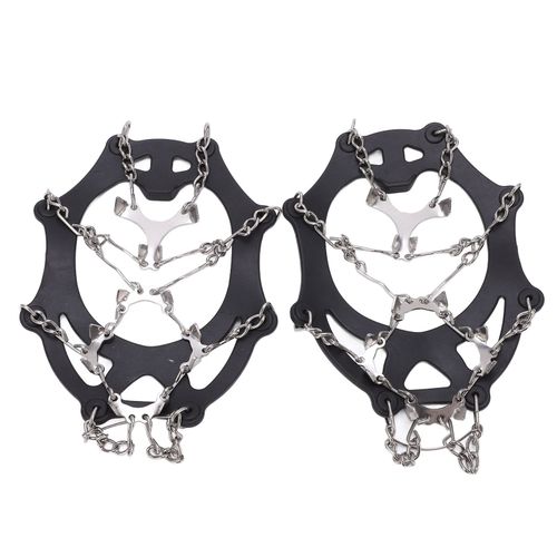 Lot De 2 Crampons D'alpinisme 12 Dents En Acier Inoxydable, Couvre-Chaussures Antiderapants, Noirs, Taille M
