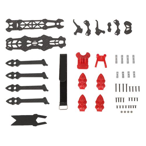 Cadre De Drone De Course Fpv Professionnel, Empattement De 225 Mm, En Fibre De Carbone, Pour Quadricoptere Rc, Accessoires, Rouge