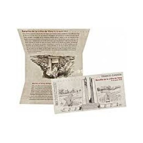 Commémoration De La Bataille De Vimy Mémorial Canadien : L'Homme En Deuil Et Le Canada Pleurant Ses Fils Disparus Émission Commune France/Canada Pochette Souvenir 57 Année 2017 N° 5136 5137 Yt Luxe
