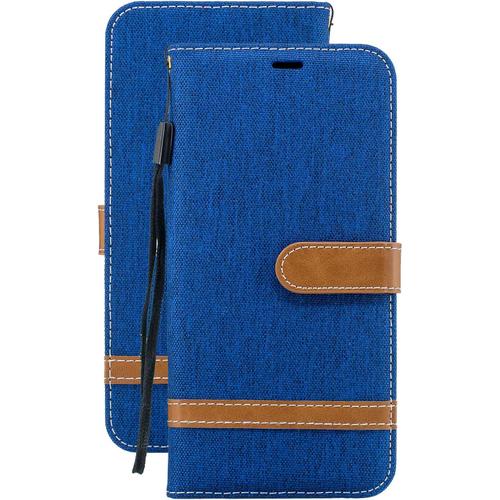 Etui Pour Huawei P30 Pro Housse Etui Cuir Jeans Style Pochette Portefeuille Aimant Protecteur Flip Cover Doux Tpu Silicone Coque Por Huawei P30 Pro Avec Slot Pour Carte Bleu