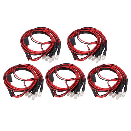 Kit De Lumieres Led Blanches De 5 Mm Pour Voiture Telecommandee, Accessoires De Vehicule Telecommande Ultra-Lumineux Pour Traxxas