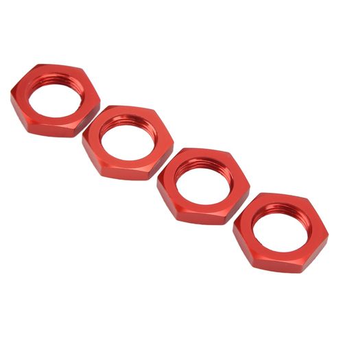 Lot De 4 Ecrous Hexagonaux De Moyeu De Roue En Alliage D'aluminium De 17 Mm Pour Modele Reduit De Voiture Telecommandee 1/8, Accessoire Ameliore, Rouge-Loire-Lever