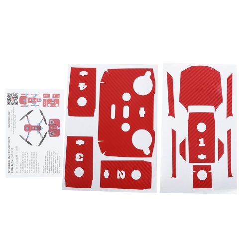 Autocollants De Protection Amovibles Et Resistants Aux Rayures Pour Drone Dji Mavic Air 2 (Grain De Fibre De Carbone Rouge)-Loire-Lever