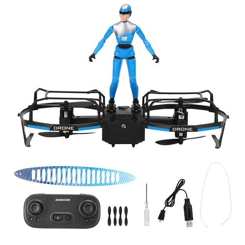 Drone De Parapente Acrobatique Telecommande E020 A 2 Essieux, Avec Mode De Maintien D'altitude, Quadricoptere, Bleu