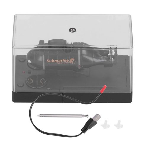 Mini bateau de plongee electrique etanche, telecommande sans fil 2,4 G, 6 canaux, noir