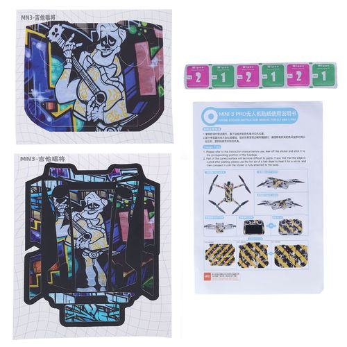 Autocollant Decoratif En Pvc Pour Drone, Anti-Rayures, Grand Teint, Pour Mini 3pro, Motif Guitariste Rock-Loire-Lever