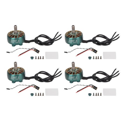 Lot De 4 Moteurs Sans Balais 2207.5 Avec Regulateur De Vitesse Electronique Pour Drone De Course 5" Et 6" 2550kv