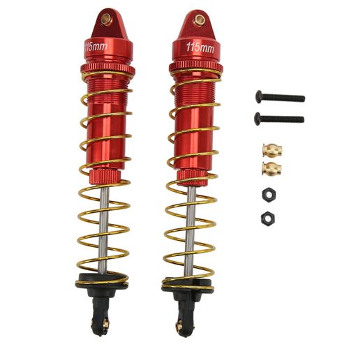 Amortisseur RC a pression d'huile reglable avec ressorts pour voiture sur chenilles Axial SCX10 90046 AXI03007 1/10 RC 115 mm Rouge