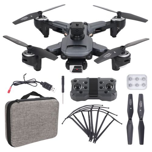 Drone 4k, Composants Electroniques En Plastique, Esc Gris Argente, Double Camera, Positionnement Optique Pliable, Pour Plus De 14 Ans