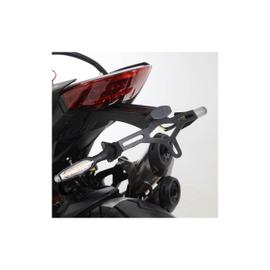 Kit de démontage universel d'aile de moto, support de plaque d'immatriculation  réglable de clignotant avec lumière LED en aluminium 