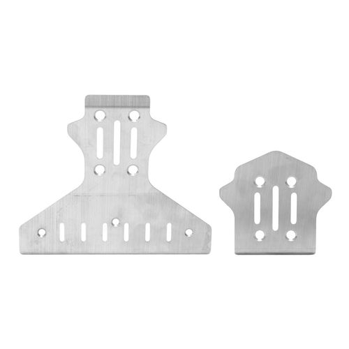 Armure de chassis RC en acier inoxydable pour voiture RC avant et arriere, protection de carrosserie pour voiture RC King Motor KM 1/7, argent