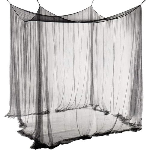 Moustiquaire Carrée Noire (190*210*240cm), Couvre-Lit À Baldaquin, Décorée D'une Moustiquaire Carrée Princesse Pour Grandes Chambres Intérieures Et Camping