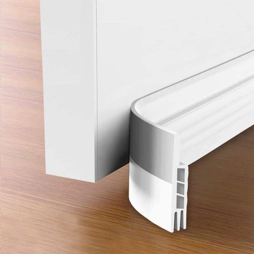 Butée de porte, 1-4/5"" l x 37"" L, blanche, pour portes extérieures et intérieures, joint de bas de porte, isolation phonique et anti-poussière, coupe-froid, isolant