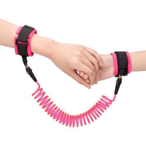 Bracelet Anti-Perte Pour Enfant De 2,5 M, Laisse Rotative À 360°, Harnais Confortable Pour Bébé, Rose 01