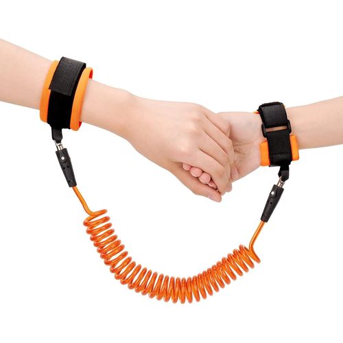 Bracelet Anti-Perte Pour Enfant De 2,5 M, Laisse Rotative À 360°, Harnais Confortable Pour Bébé, Orange
