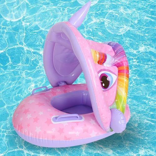 Siège De Piscine Licorne Rose, Bouée Gonflable Pour Bébé, Flotteur Pour Bébé De 6 À 36 Mois, Équipement De Natation Pour Enfants