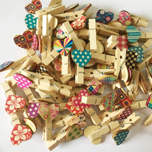 Mini Pinces À Linge, 100 Pièces, Pinces À Linge Colorées En Bois, Pinces À Photos En Bois Pour Loisirs Créatifs, Décoration De Mariage, 7 X 35 Mm