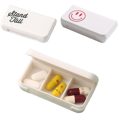 Pilulier 3 Compartiments, Pilulier Journalier, Boîte À Médicaments De Poche, Pilulier Portable, Distributeur De Médicaments À 3 Compartiments, Pour Voyage Et Extérieur