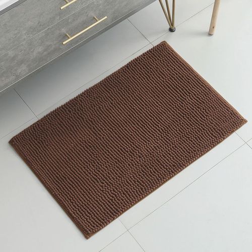 Tapis De Bain Antidérapant Et Absorbant 40 X 60 Cm (Café) Pour Douche, Baignoire, Toilettes, Cuisine, Microfibre Chenille, Lavable En Machine