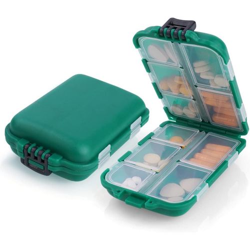 Pilulier Portable, Pilulier Journalier De 7 Jours, Pilulier À 10 Compartiments, Pilulier En Plastique, Distributeur De Médicaments Pour Vitamines, Compléments Alimentaires Et Médicaments