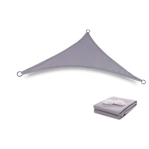 Voile D'ombrage Triangulaire Gris 5x5x5m - Ombrage Extérieur Cour Jardin Store Anti-Ultraviolet