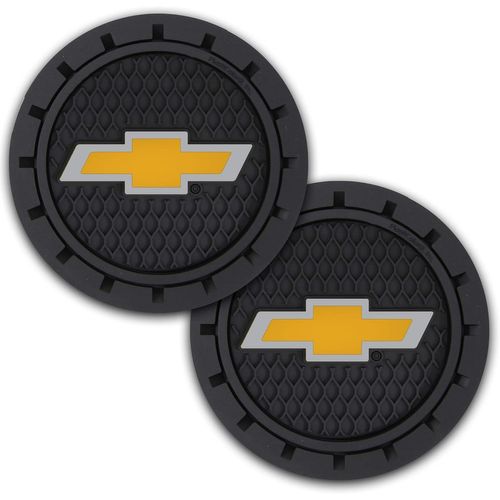 Lot De 2 Sous-Verres Porte-Gobelets Chevy Bowtie Gold 000648r01, Noirs
