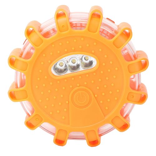 Feu D'avertissement Rond A Led Pour Voiture, Feux De Route Magnetiques Puissants Et Clignotants D'urgence (Orange)