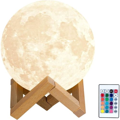 Veilleuse Lune Pour Enfants, Veilleuse De Noël, Lampe À Lave, Télécommande Tactile, Support En Bois Rechargeable Par Usb, Cadeau De Noël Pour Enfants/Amis/Petites Amies