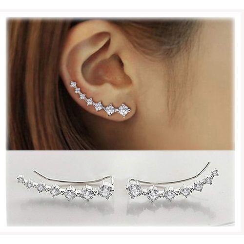 Boucles D'oreilles Grimpantes Hypoallergéniques 7 Boucles D'oreilles En Cristal Bijoux En Cristal Hypoallergéniques (Blanc)