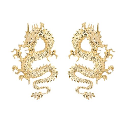 Boucles D'oreilles En Or Bijoux Personnalité Tendance Cool Boucles D'oreilles Dragon Boucles D'oreilles Mode.