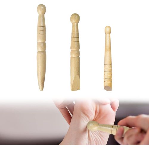 Bâton De Massage 3 Pièces, Appareil De Massage, Petit Bâton En Bois, Thérapie Par Acupuncture, Outil De Pointage Portatif Pour Le Visage Et Le Corps, Soulagement De La Douleur