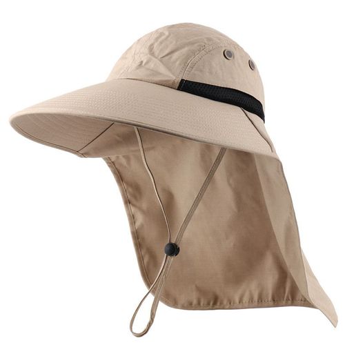 Couleur Kaki, Chapeau De Protection Solaire, Chapeau De Pêcheur, Chapeau Seau, Protection Du Cou, Chapeau De Protection Solaire Châle
