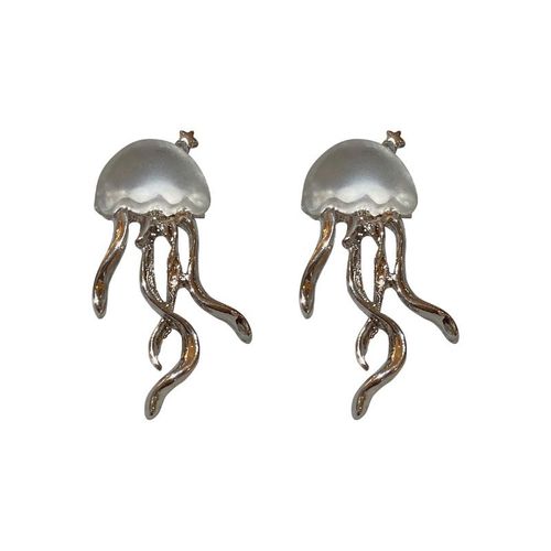 1 Paire De Boucles D'oreilles En Argent Avec Aiguilles, Nouvelles Boucles D'oreilles De Créatures Marines, Design Créatif Et Tendance, Bijoux D'oreilles