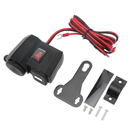 Chargeur de telephone double USB pour moto, 12 V, etanche, prise pour velo electrique, avec allume-cigare, voltmetre numerique