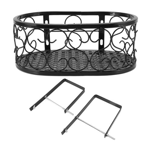 etagere a fleurs en metal pour balcon, decoration en fer, support pour pots de fleurs, plantes succulentes, pour rebord de fenetre, jardin, pour balustrades de 10,5 cm, 30 x 20 x 12 cm