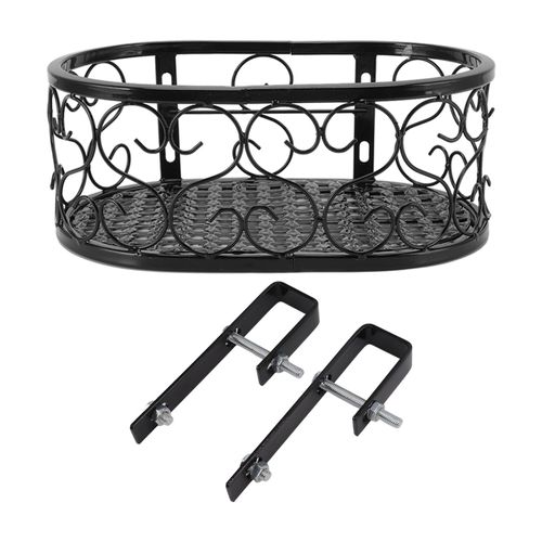Etagere A Fleurs En Metal Pour Balcon, Decoration En Fer, Support Pour Pots De Fleurs, Plantes Succulentes, Pour Rebord De Fenetre, Jardin, Balustrades De 2,5 Cm, 30 X 20 X 12 Cm