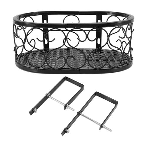 Etagere A Fleurs En Metal Pour Balcon, Decoration En Fer, Support Pour Pots De Fleurs, Plantes Succulentes, Pour Rebord De Fenetre, Jardin, Balustrades De 6,5 Cm, 30 X 20 X 12 Cm