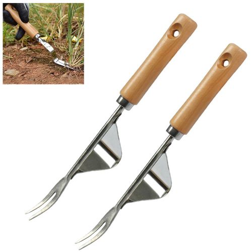 Lot de 2 desherbants manuels pour jardin, fourche, arrache-mauvaises herbes, outil manuel pour jardin, exterieur, ferme, desherbeur manuel