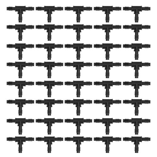 Raccord d'irrigation goutte a goutte, 40 pieces, connecteur cannele, tube en T de 8/12 mm pour jardin et pelouse