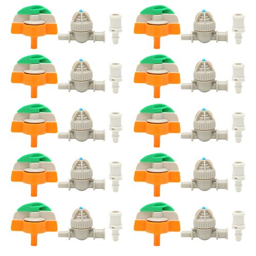 Lot de 10 buses d'arrosage rotatives anti-goutte, raccord cannele 4/7 pour irrigation de serre et jardin