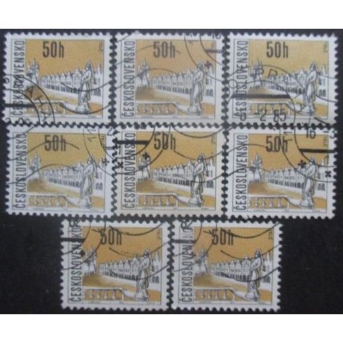 Tchecoslovaquie N°1520a X 8 Fluo Oblitéré