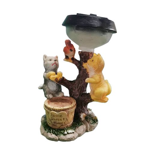 Statues En Resine Pour Jardin D'escalade Exterieur, Statue De Jardin, Patio, Jardinage, Lumieres Solaires Decoratives Pour Animaux, Decoration Exterieure Pour La Maison