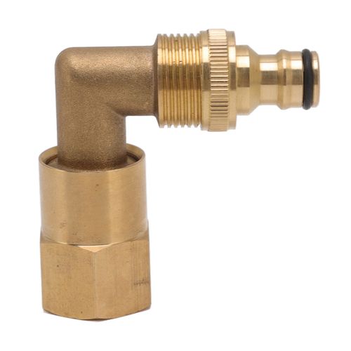 Raccord coude pour tuyau d'arrosage, filetage femelle 3/4 po, adaptateur universel rotatif, bonne etancheite, pour l'arrosage