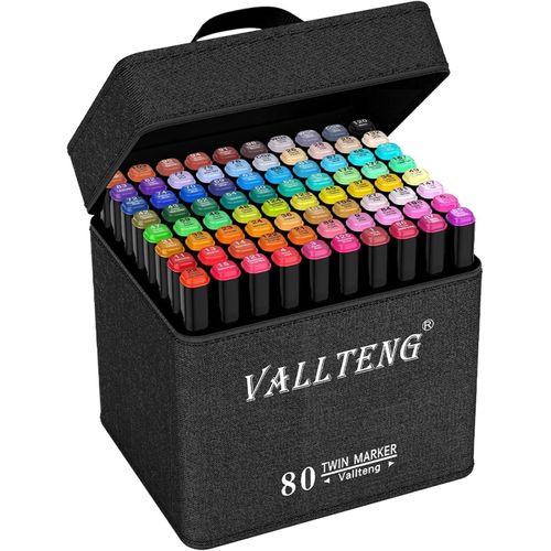 Asas-80 Couleurs Marqueurs Feutres À Alcool Permanents Marqueur Kit Alcool Double Pointe Crayon De Feutre Markers Créatif Pour Débutants Graffiti Diy Art Esquisse